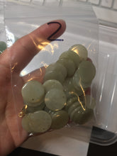 Load image into Gallery viewer, 100% Natural type A light icy watery green/yellow/gray (黄杨绿)round Jadeite Jade safe and sound pendant group BF158