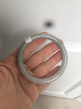 Load image into Gallery viewer, 53.6mm Certified 100% natural Type A light green/gray round cut jadeite jade bangle AX72-6947