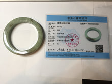 Load image into Gallery viewer, 55mm certified type A 100% Natural light green/gray/brown square style Jadeite Jade bangle BS1-1502
