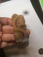 Load image into Gallery viewer, 57.2mm 100% natural light brown/purple carved Lily of the Valley Quartzite (Shetaicui jade) bangle SY3