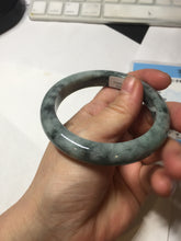 Load image into Gallery viewer, 55.8mm Certified Type A 100% Natural dark green gray black Jadeite bangle PD136-6286