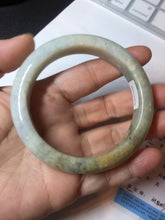Load image into Gallery viewer, 56.1mm 100% natural certified light green yellow purple jadeite jade bangle BM92-9766