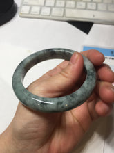 Load image into Gallery viewer, 55.8mm Certified Type A 100% Natural dark green gray black Jadeite bangle PD136-6286