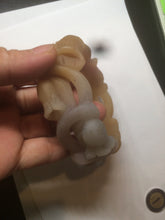 Load image into Gallery viewer, 57.2mm 100% natural light brown/purple carved Lily of the Valley Quartzite (Shetaicui jade) bangle SY3