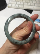 Load image into Gallery viewer, 55.8mm Certified Type A 100% Natural dark green gray black Jadeite bangle PD136-6286