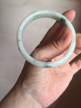 Load image into Gallery viewer, 55.5mm Certified type A 100% Natural light green with green flying flowers Jadeite bangle D131-4024