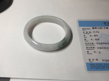 Load image into Gallery viewer, 52mm certified type A 100% Natural green/white oval jadeite jade bangle BK125-0256