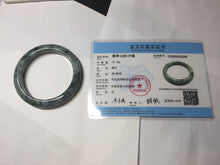 Load image into Gallery viewer, 55.8mm Certified Type A 100% Natural dark green gray black Jadeite bangle PD136-6286