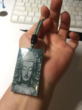 Load image into Gallery viewer, 100% natural blue/gray Guatemala jadeite jade Guanyin (观音) safe and sound pendant/worry stone/decor PD194
