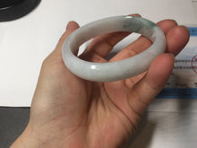Load image into Gallery viewer, 52mm certified type A 100% Natural green/white oval jadeite jade bangle BK125-0256