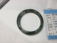 Load image into Gallery viewer, 58.3mm Certified Type A 100% Natural dark green gray black Jadeite bangle PD137-6280
