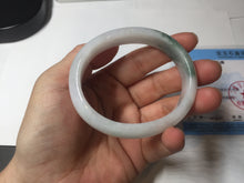Load image into Gallery viewer, 52mm certified type A 100% Natural green/white oval jadeite jade bangle BK125-0256