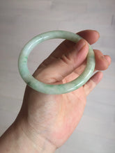 Load image into Gallery viewer, 54mm Certified Type A 100% Natural fresh light green yellow with sunny green flying flowers round cut Jadeite Jade bangle C91-2827