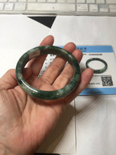 Load image into Gallery viewer, 58.3mm Certified Type A 100% Natural dark green gray black Jadeite bangle PD137-6280