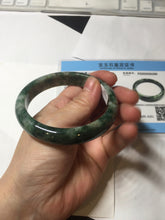 Load image into Gallery viewer, 58.3mm Certified Type A 100% Natural dark green gray black Jadeite bangle PD137-6280