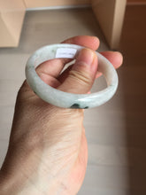 Load image into Gallery viewer, 49mm certified 100% natural Type A icy watery light green/white/purple oval jadeite jade bangle BN40-2854