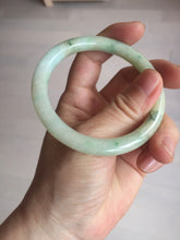 Load image into Gallery viewer, 54mm Certified Type A 100% Natural fresh light green yellow with sunny green flying flowers round cut Jadeite Jade bangle C91-2827