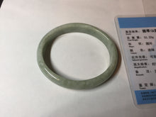 Load image into Gallery viewer, 52mm certified Type A 100% Natural light green oval Jadeite Jade bangle BM94-4461