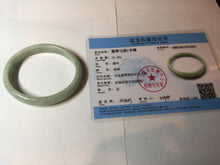 Load image into Gallery viewer, 52mm certified Type A 100% Natural light green oval Jadeite Jade bangle BM94-4461