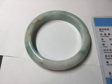 Load image into Gallery viewer, 57mm certified 100% natural type A sunny green/white jadeite jade bangle BN100-7706