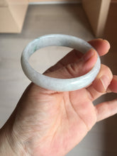 Load image into Gallery viewer, 49mm certified 100% natural Type A icy watery light green/white/purple oval jadeite jade bangle BN40-2854