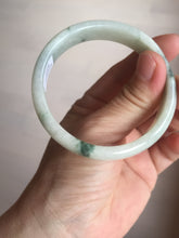 Load image into Gallery viewer, 55.5mm Certified type A 100% Natural light green with green flying flowers Jadeite bangle D131-4024