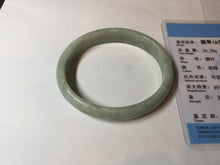 Load image into Gallery viewer, 52mm certified Type A 100% Natural light green oval Jadeite Jade bangle BM94-4461