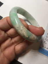Load image into Gallery viewer, 57mm certified 100% natural type A sunny green/white jadeite jade bangle BN100-7706