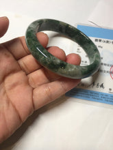Load image into Gallery viewer, 58.3mm Certified Type A 100% Natural dark green gray black Jadeite bangle PD137-6280