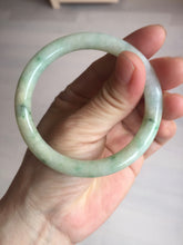Load image into Gallery viewer, 54mm Certified Type A 100% Natural fresh light green yellow with sunny green flying flowers round cut Jadeite Jade bangle C91-2827