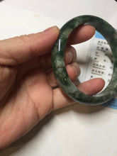 Load image into Gallery viewer, 58.3mm Certified Type A 100% Natural dark green gray black Jadeite bangle PD137-6280