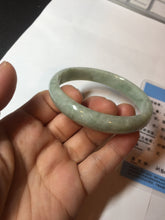 Load image into Gallery viewer, 52mm certified Type A 100% Natural light green oval Jadeite Jade bangle BM94-4461