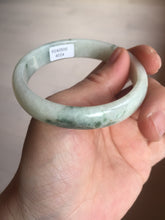 Load image into Gallery viewer, 55.5mm Certified type A 100% Natural light green with green flying flowers Jadeite bangle D131-4024