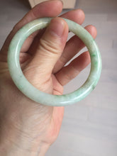 Load image into Gallery viewer, 54mm Certified Type A 100% Natural fresh light green yellow with sunny green flying flowers round cut Jadeite Jade bangle C91-2827