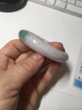 Load image into Gallery viewer, 52mm certified type A 100% Natural green/white oval jadeite jade bangle BK125-0256