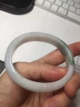 Load image into Gallery viewer, 52mm certified type A 100% Natural green/white oval jadeite jade bangle BK125-0256