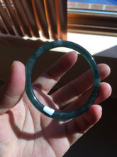 Load image into Gallery viewer, 55.6mm Certified Type A 100% Natural dark green/blue/gray Guatemala slim round cut Jadeite bangle PD20-4453
