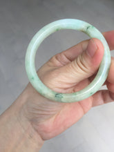 Load image into Gallery viewer, 54mm Certified Type A 100% Natural fresh light green yellow with sunny green flying flowers round cut Jadeite Jade bangle C91-2827