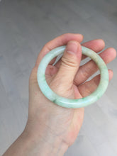 Load image into Gallery viewer, 54mm Certified Type A 100% Natural fresh light green yellow with sunny green flying flowers round cut Jadeite Jade bangle C91-2827