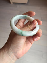 Load image into Gallery viewer, 54.5mm Certified 100% natural Type A sunny green/white jadeite jade bangle BM31-0361