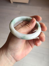 Load image into Gallery viewer, 54.5mm Certified 100% natural Type A sunny green/white jadeite jade bangle BM31-0361