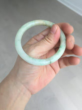 Load image into Gallery viewer, 54mm Certified Type A 100% Natural fresh light green yellow with sunny green flying flowers round cut Jadeite Jade bangle C91-2827