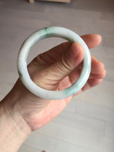 Load image into Gallery viewer, 54.5mm Certified 100% natural Type A sunny green/white jadeite jade bangle BM31-0361