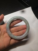 Load image into Gallery viewer, 54.7mm certified 100% natural type A light green/purple/yellow (FU LU SHOU) chubby round cut jadeite jade bangle BG70-2939