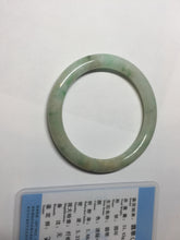 Load image into Gallery viewer, 54mm Certified Type A 100% Natural fresh light green yellow with sunny green flying flowers round cut Jadeite Jade bangle C91-2827