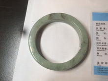 Load image into Gallery viewer, 57.6mm certified type A 100% Natural light green/gray square style Jadeite Jade bangle AX101-1509