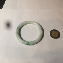 Load image into Gallery viewer, 35-38mm Type A 100% Natural sunny green/white Jadeite Jade kids bangle /scarf button group BF100