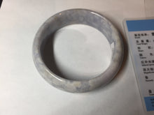 Load image into Gallery viewer, 59mm Certified Type A 100% Natural light purple white chubby broad style Jadeite Jade bangle BM98-4481
