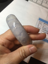 Load image into Gallery viewer, 59mm Certified Type A 100% Natural light purple white chubby broad style Jadeite Jade bangle BM98-4481