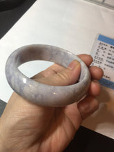 Load image into Gallery viewer, 59mm Certified Type A 100% Natural light purple white chubby broad style Jadeite Jade bangle BM98-4481